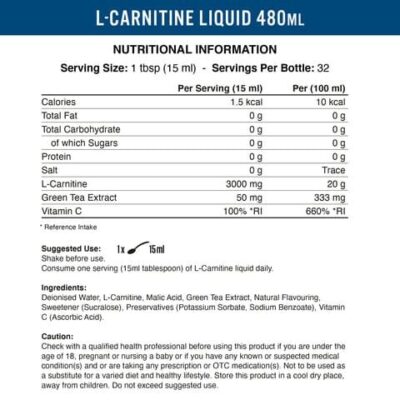 Liquid L Carnitine 3000 480ml