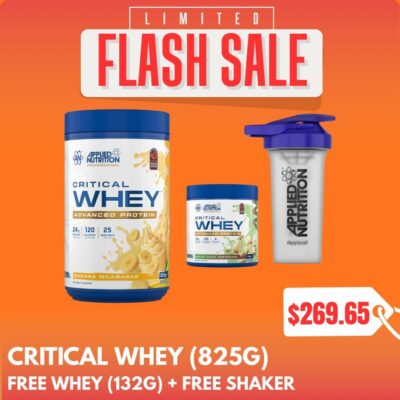 Critical Whey Protein 825g FREE WHEY  (132G) + FREE SHAKER