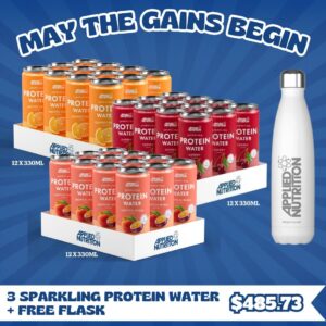 (3) Cases Sparkling Protein Water + FREE FLASK