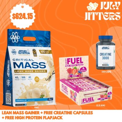 Lean Mass Gainer + Free Creatine Capsules + Free High Protein FlapJack