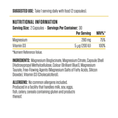 Magnesium & Vitamin D3 Capsules